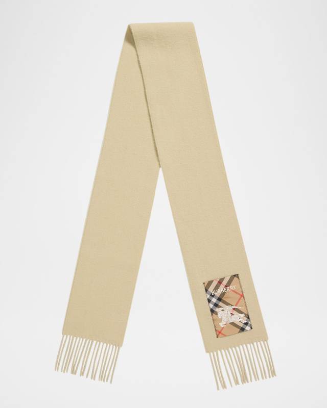 Cashmere Scarf W/ Logo Patch